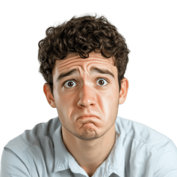 Young Man with Concerned Expression Capturing Emotion and Vulnerability png