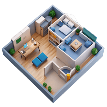 beautiful abstract Floor plan, room layout, interior design, exclusive png
