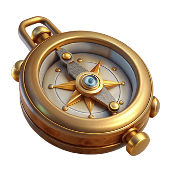 wonderful creative Steampunk compass with a rotating needle and ornate casing professional png