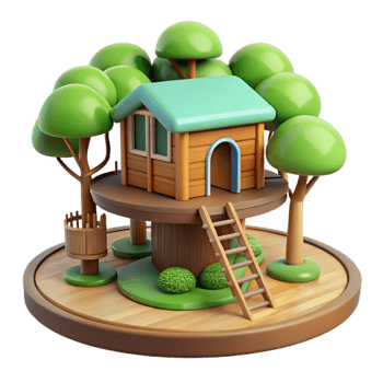 extraordinary contemporary Treehouse platform, high quality png