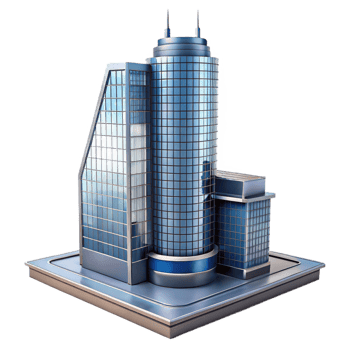 stunning vintage Modern skyscraper, glass and steel, architectural detail high quality png