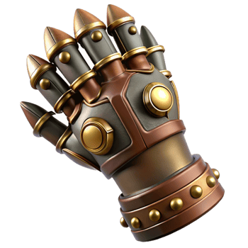 serene classic A steampunk gauntlet with articulated fingers and spiked knuckles 4K png