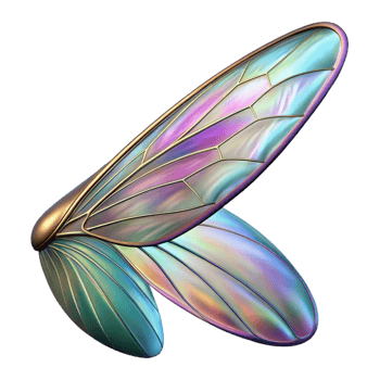 elegant creative Alien insect wing, iridescent, delicate veins exclusive png