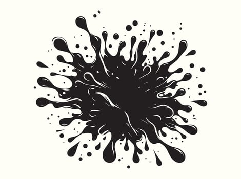 Black Liquid Splash Silhouette with Organic Shape vector