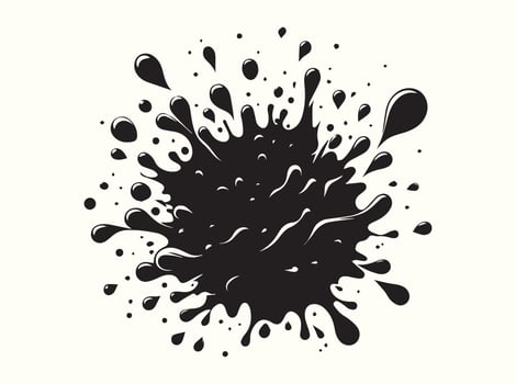 Grunge Black Paint Splash Silhouette Isolated vector