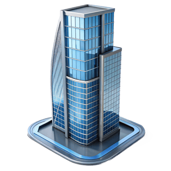 impressive minimalist Modern skyscraper, glass and steel, professional png