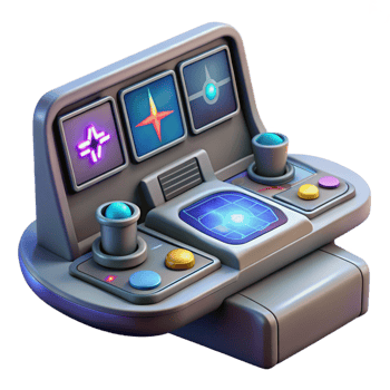 magnificent classic Spaceship navigation console, holographic star chart, control panel premium png