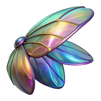 magnificent modern Alien insect wing, iridescent, delicate veins detailed png
