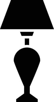 A Modern Table Lamp Icon Silhouette on white Background vector