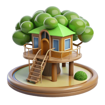 extraordinary creative Treehouse platform, high quality png