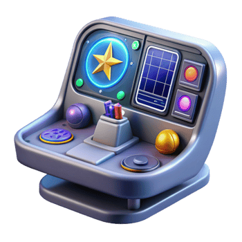 elegant creative Spaceship navigation console, holographic star chart, control panel genuine png