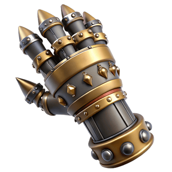 wonderful vintage A steampunk gauntlet with articulated fingers and spiked knuckles 4K png