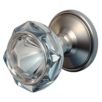 beautiful classic Glass doorknob, clear, crystal, genuine png