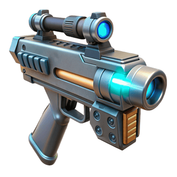 magnificent classic Futuristic weapon with laser sight high resolution png