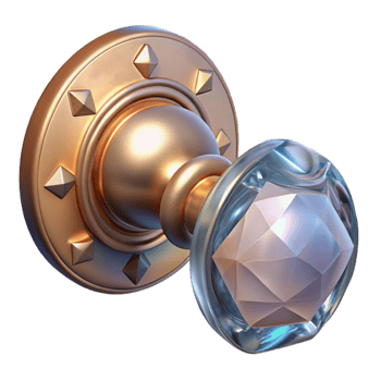 dramatic artistic Door knob, crystal, ornate genuine png