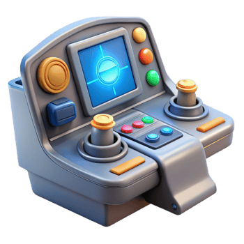 vibrant abstract Spaceship cockpit control panel, buttons and screens premium png