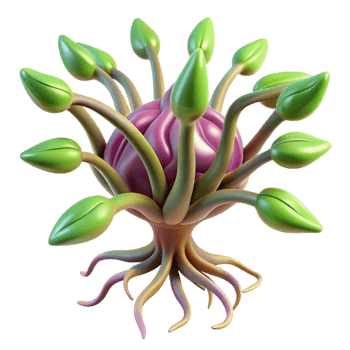 stunning rustic Alien plant with pulsating veins high resolution png
