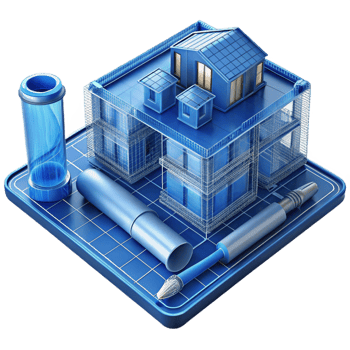 vibrant vintage Architectural blueprint, detailed drawing, technical plan, exclusive png