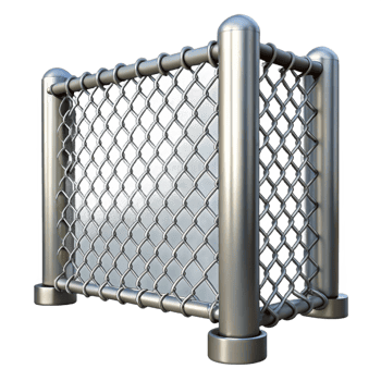 beautiful abstract Chain link fence, galvanized steel high resolution png