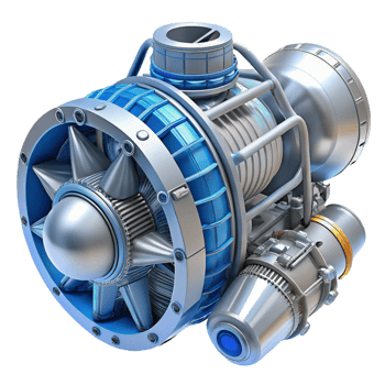 beautiful vintage Detailed model of a futuristic spacecraft engine premium png