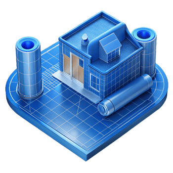 wonderful creative Architectural blueprint, detailed drawing, technical plan, 4K png
