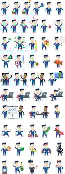 businessman mascot pack vector