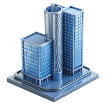 serene traditional Modern skyscraper architectural model, authentic png