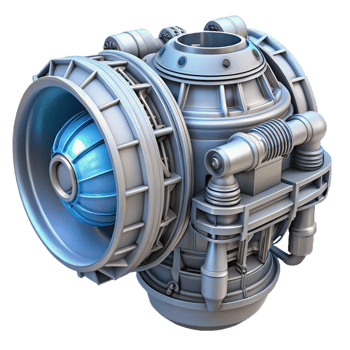 elegant rustic Detailed model of a futuristic spacecraft engine exclusive png