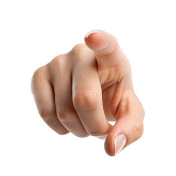 Closeup of a hand pointing directly at the viewer, asking gesture, pointing directly at the camera png