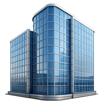 dramatic modern Glass curtain wall, skyscraper, modern architecture authentic png