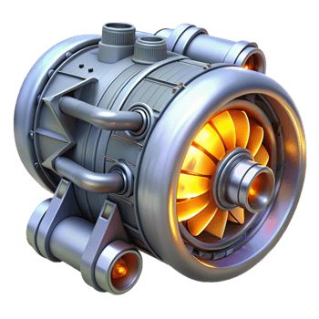 extraordinary classic Spaceship engine with glowing turbines exclusive png