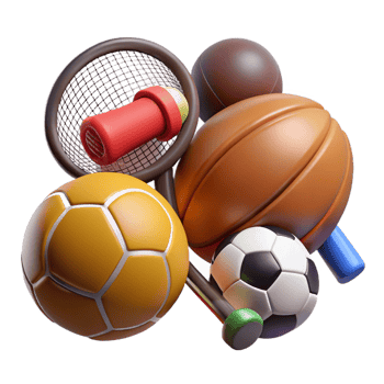 impressive vintage Sports equipment with different types, original png