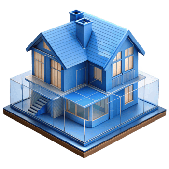 dramatic minimalist Blueprint of a residential house, premium png