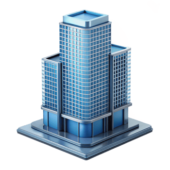 vibrant vintage Modern skyscraper architectural model, professional png