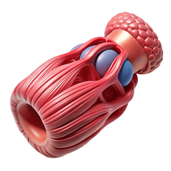 vibrant traditional Artificial muscle tissue, bioengineered, flexible detailed png