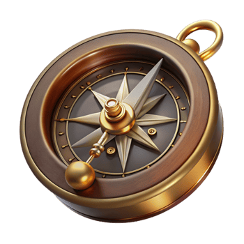 magnificent creative Steampunk compass with ornate markings and a rotating needle genuine png