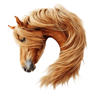 A Beautiful Horse Head Depicted With Flowing Blonde Mane png