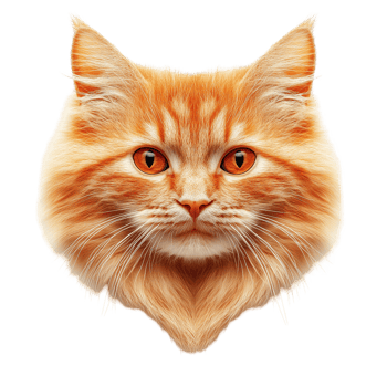 A beautiful close up portrait of an orange cat face png