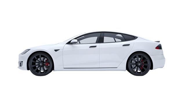 A sleek modern electric vehicle showcased in a side profile view with black rims and red brake png