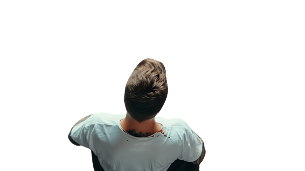 Injured Person from Behind Wearing White Shirt with Blood Stains Medical Emergency Scene Tra png