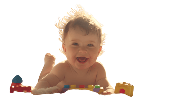 Joyful Baby Playing with Colorful Toys Adorable Infant Laughing and Having Fun Happy Childhoo png