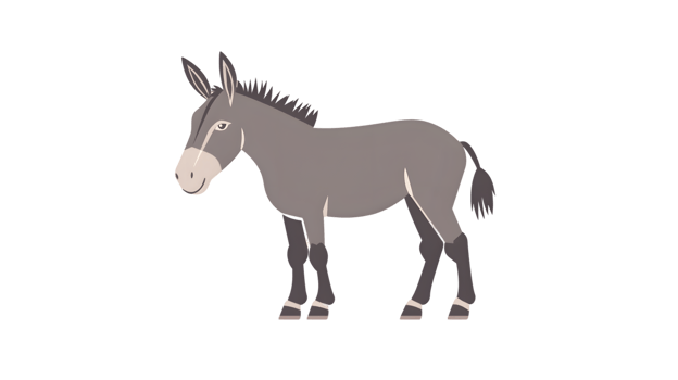 A gray equine standing in profile ideal for farm animal illustrations and educational content png