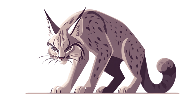A majestic wild feline in a stalking pose featuring detailed fur patterns and sharp features f png