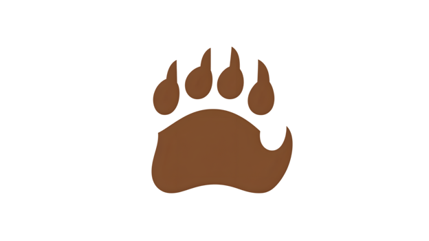Animal Paw Print Silhouette on Black Background Wildlife Nature and Design Element png