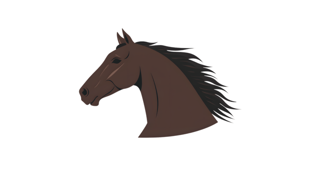 Dark Brown Horse Head Profile Equestrian Illustration png