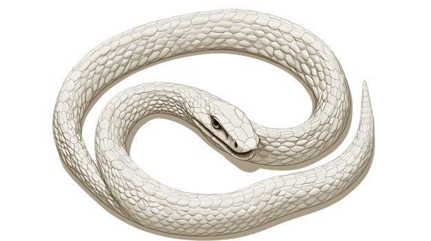 White Snake Illustration Coiled Reptile Scaled Texture Circular Design png