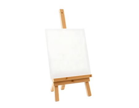 Wooden Easel with White Canvas png