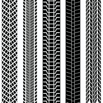 kinds of Tire Tread Patterns for Automotive Applications vector