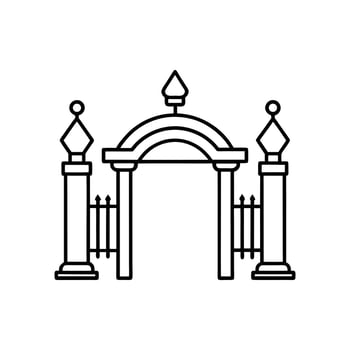 creative gate line icon design vector