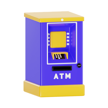 Colorful Bank ATM 3D Render png
